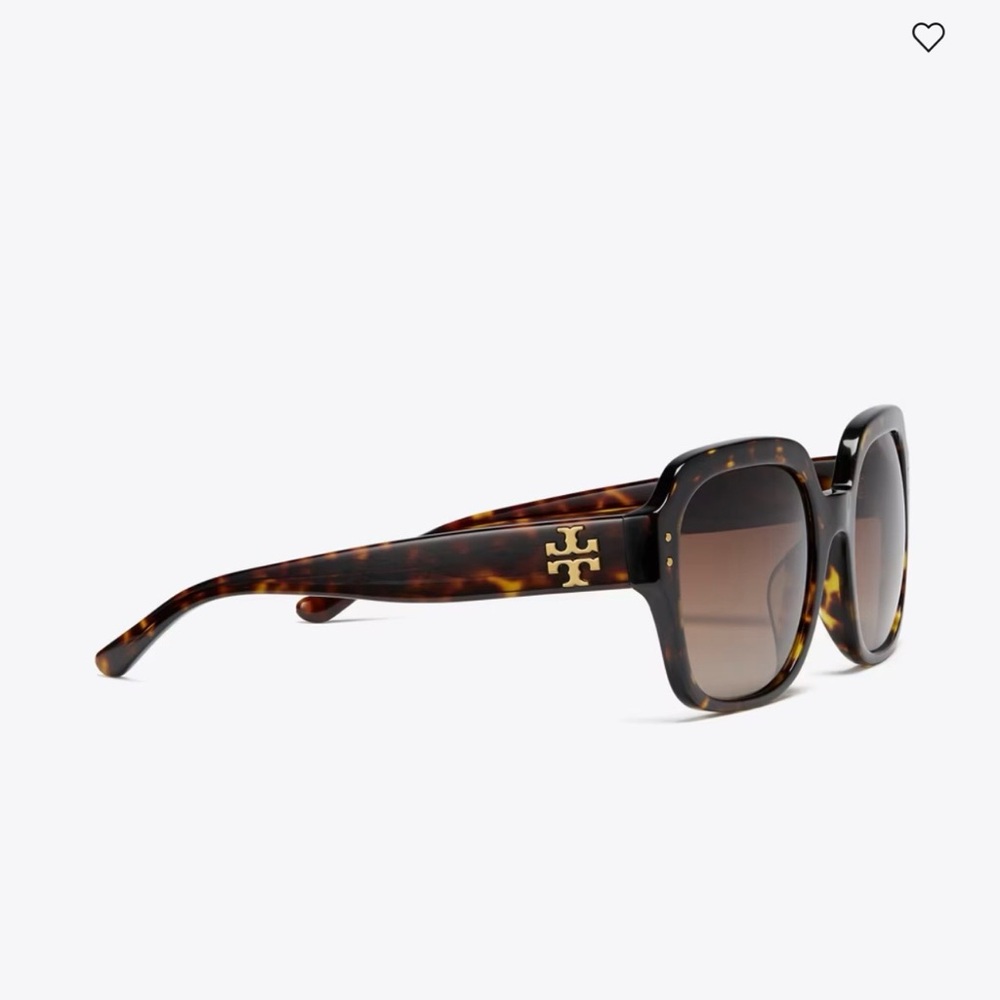 NWT, Tory Burch, Oversized, square logo sunglasses. Tortoise shell. - Picture 3 of 7